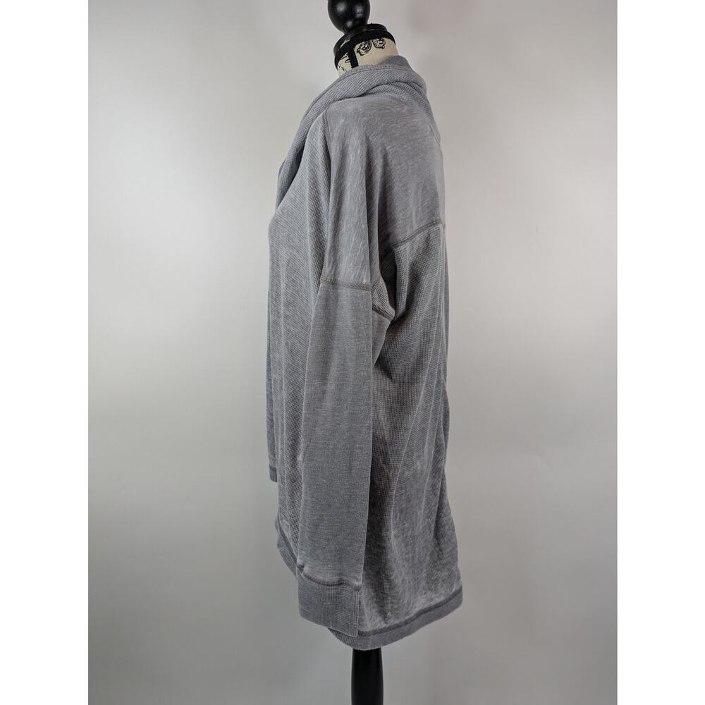 Lucky Brand Women's L Shirt Soft Thermal Top Gray Cowl Pullover Casual Cozy - Picture 2 of 9